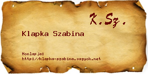 Klapka Szabina névjegykártya