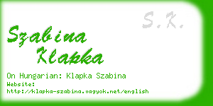szabina klapka business card